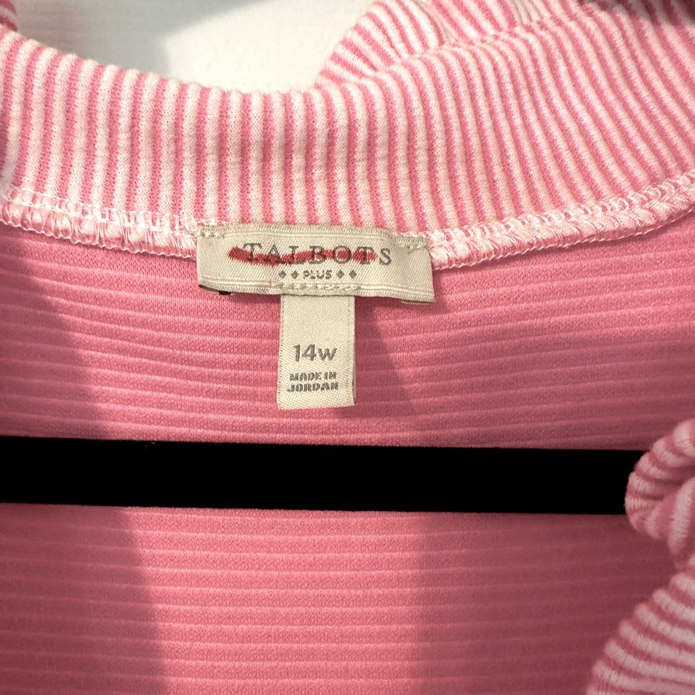 Talbots Sleeveless Ruffle Neck Striped Dress 💖 - Picture 4 of 8